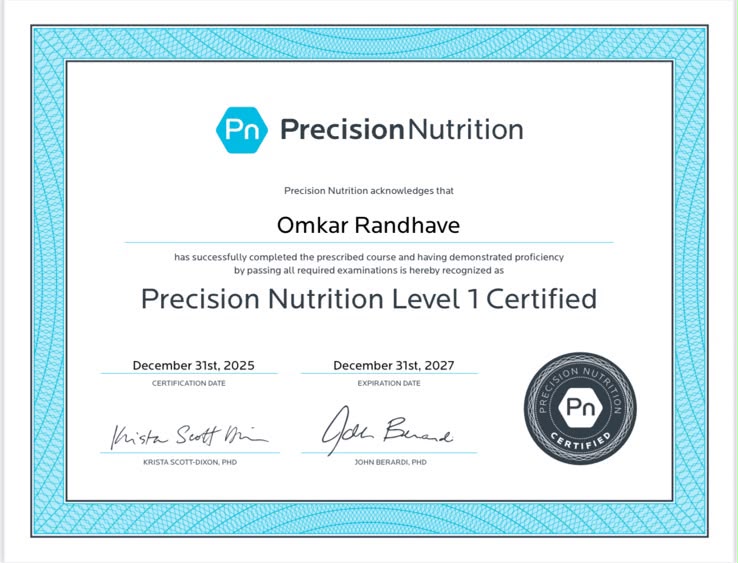 Precision Nutrition Level 1 certification